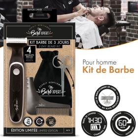 Kit Barbe Tondeuse Hybride, Ciseaux Barbe et Moustache, Peigne Sculptant - Pochette Barb'Xpert