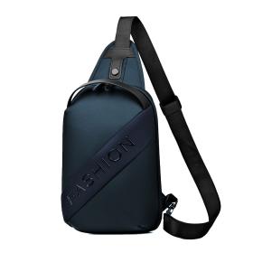 Fashion Black Sac de poitrine décontracté pour hommes avec bandoulière LX068 - Bleu