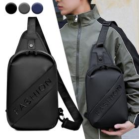 Fashion Black Sac de poitrine décontracté pour hommes avec bandoulière LX068 - Noir